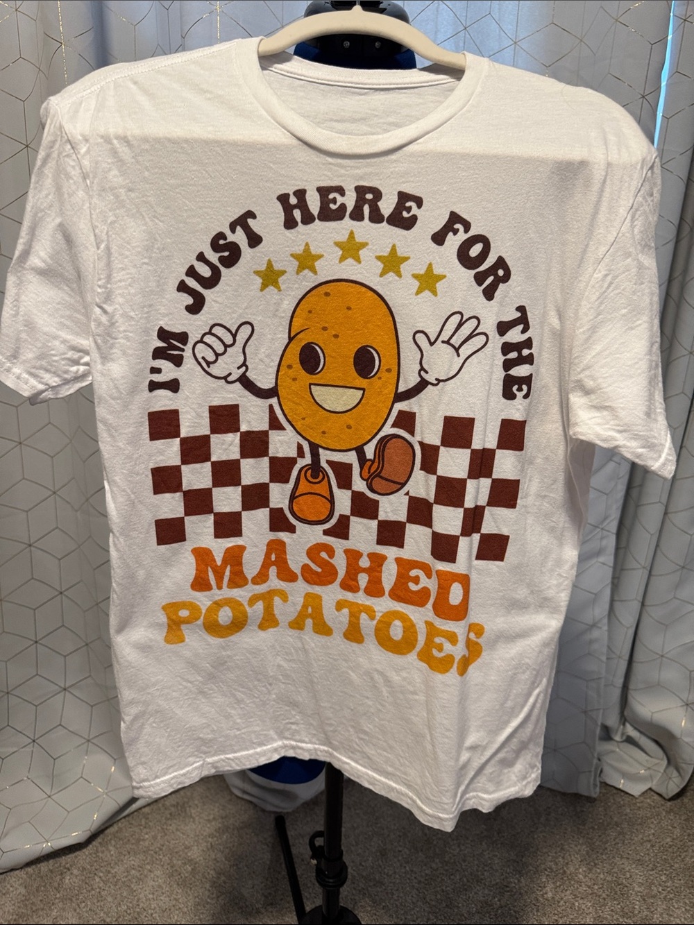 White 'Mashed Potatoes' Graphic Tee